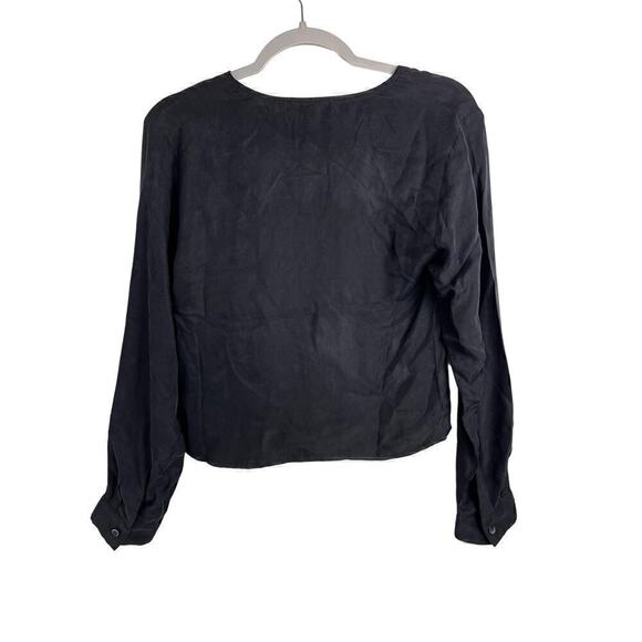 Madewell Women's Brushed Ruched-Front Top Black Size 0 - Picture 5 of 9